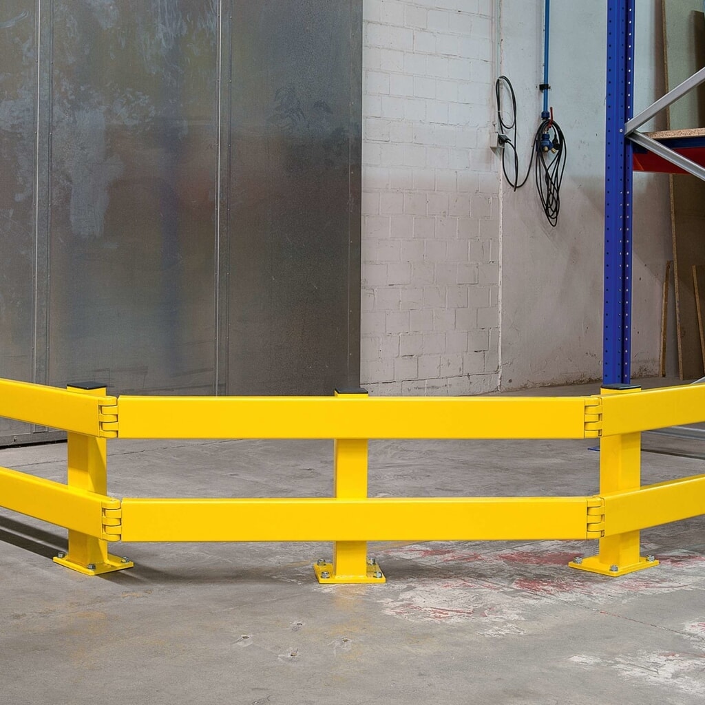 Productafbeelding nr. 2: Hoekplankscharnier MORAVIA voor vangrail met C-profiel, kunststof coating, geel