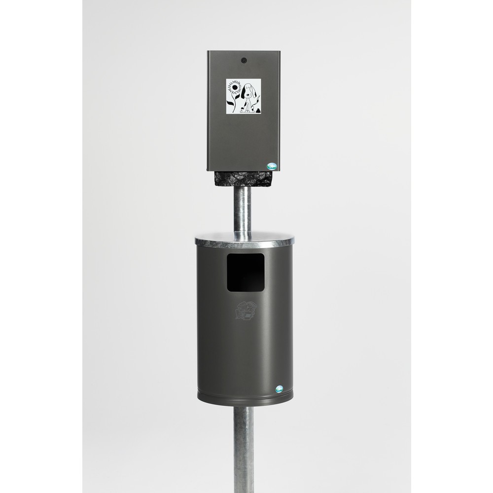Product afbeelding: Hondentoilet VAR®, zakjesdispenser + afvalbak, ijzer metallic