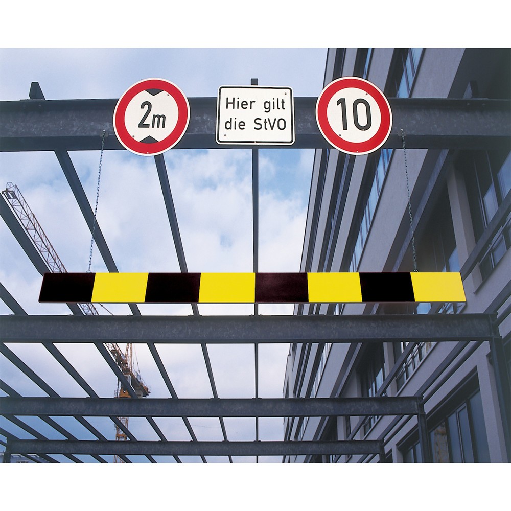 Product afbeelding: Hoogtebegrenzer, aluminium, breedte 2.000 mm, geel/zwart