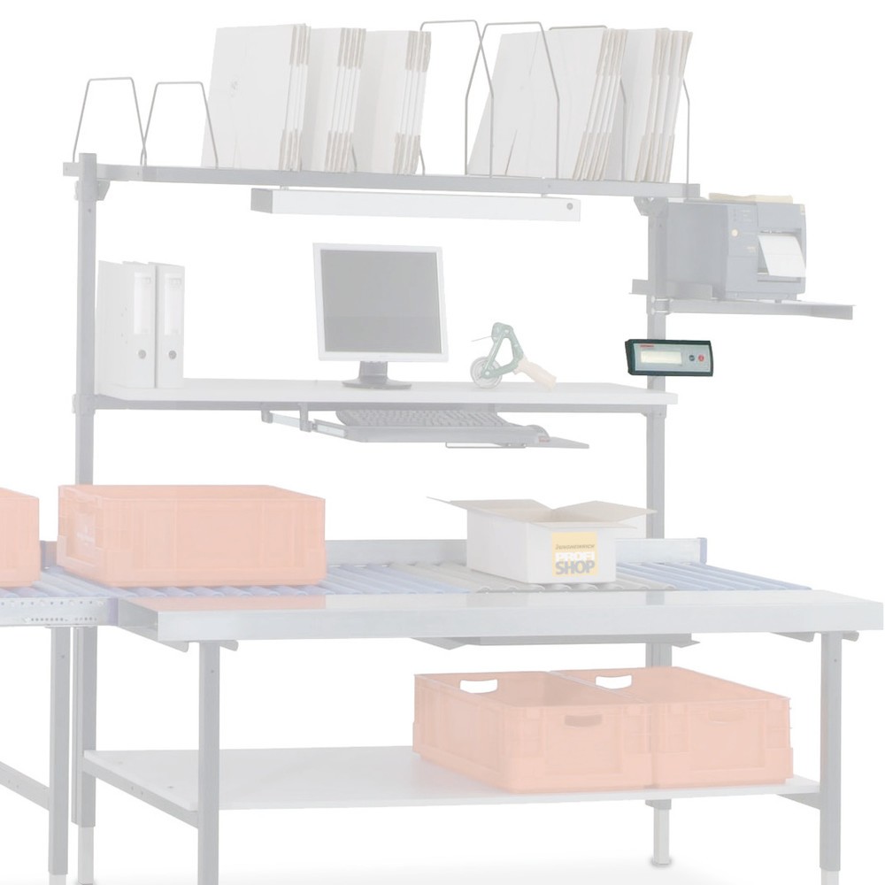 Product afbeelding: Houder voor weegschaaldisplay, voor paktafelsysteem Rocholz, hxbxd 42 x 120 x 92 mm