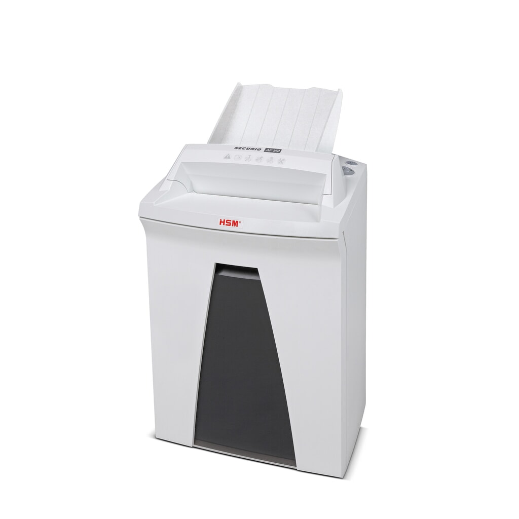 Product afbeelding: HSM papiervernietiger SECURIO AF150, automatisch intrekmechanisme voor papier, snijdt snippers van 4,5 x 30 mm