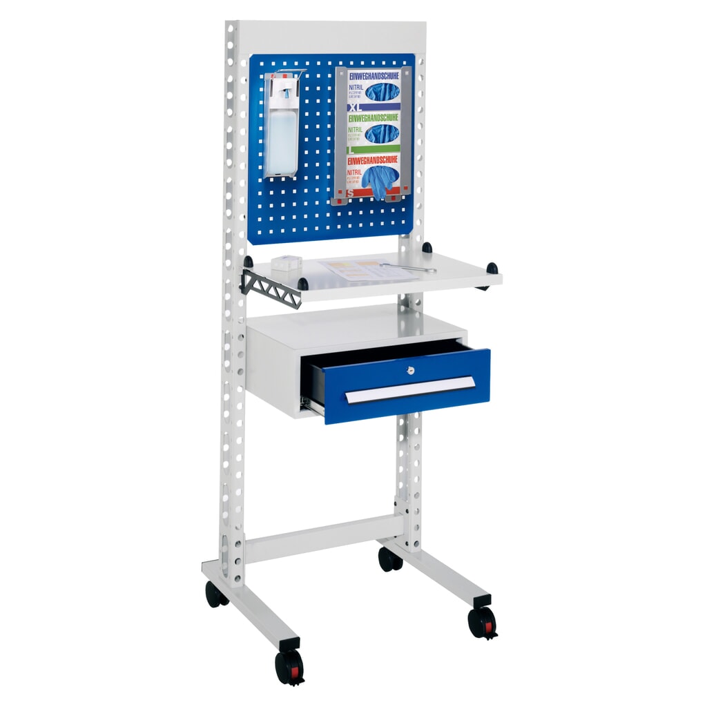 Product afbeelding: Hygiënestation Kappes ErgoPlus®, staande werkplek, met zwenkwielen, hxbxd 1.770 x 670 x 400 mm, model 3