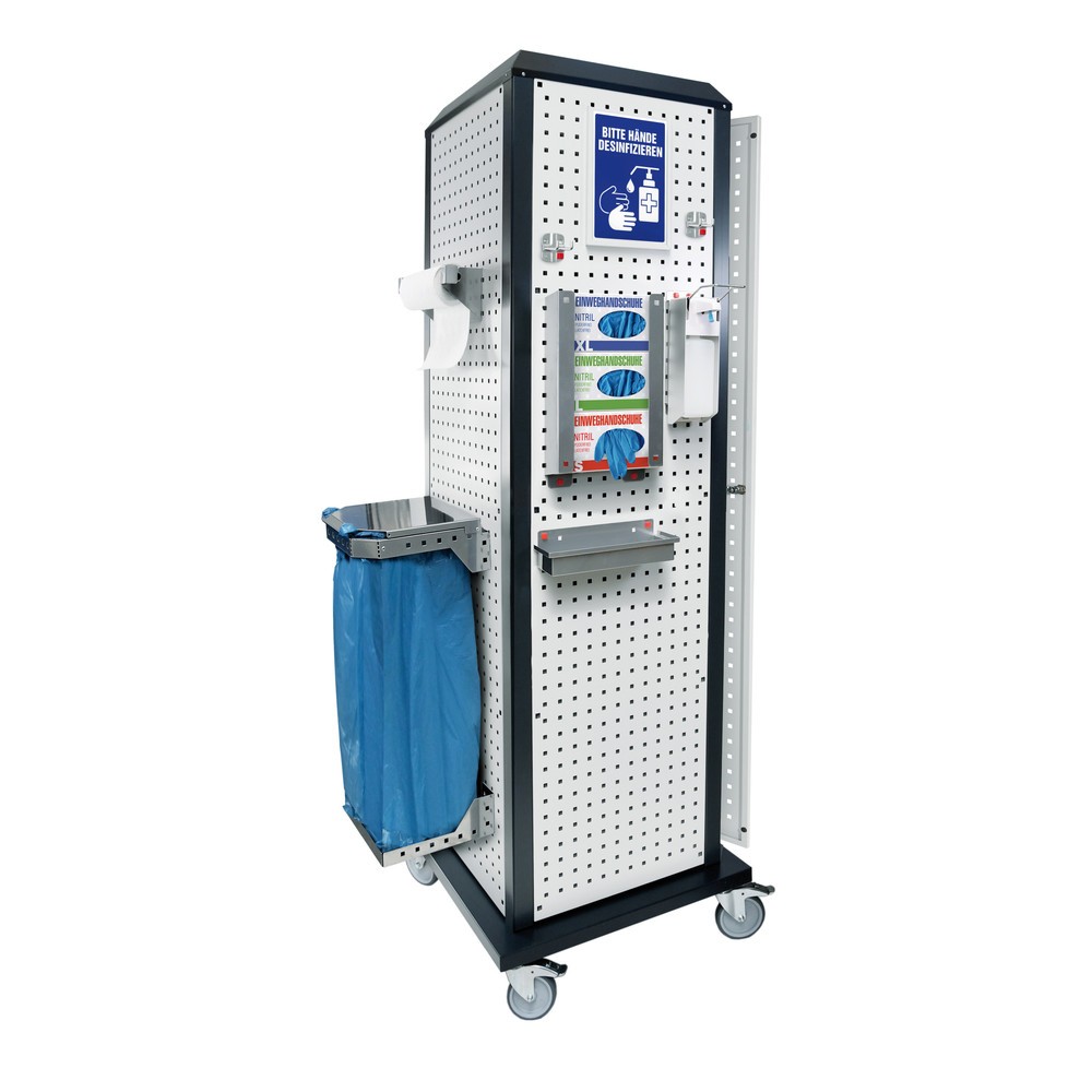 Product afbeelding: Hygiënestation Kappes RasterPlan®, mobiel, met deur en één legbord, hxbxd 2.175 x 700 x 700 mm, model 1