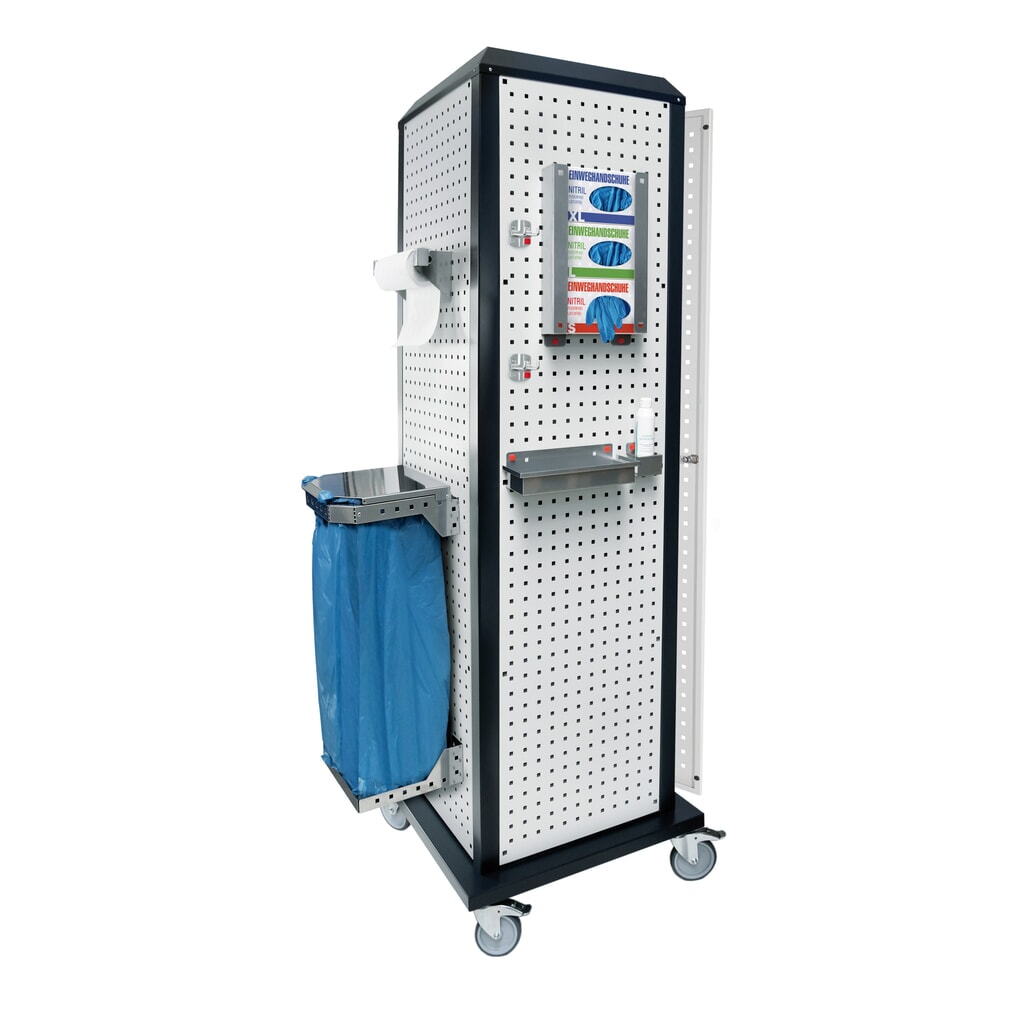 Product afbeelding: Hygiënestation Kappes RasterPlan®, mobiel, met deur en één legbord, hxbxd 2.175 x 700 x 700 mm, model 2