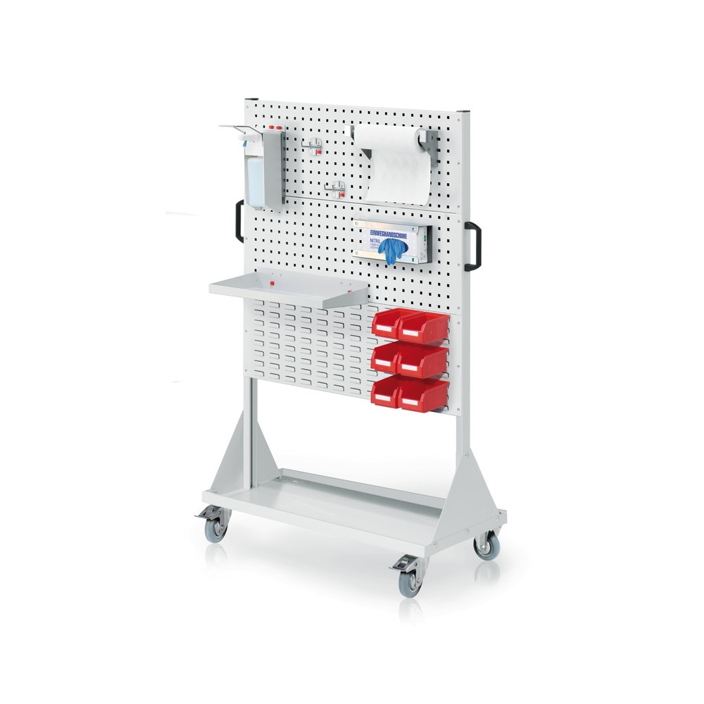 Product afbeelding: Hygiënestation Kappes RasterPlan®, mobiele scheidingswand, 2 geperforeerde platen, hxbxd 1.580 x 1.000 x 500 mm, model 4