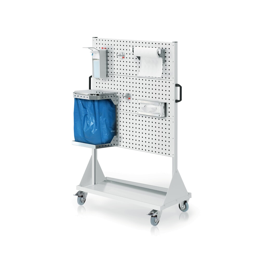 Product afbeelding: Hygiënestation Kappes RasterPlan®, mobiele scheidingswand, 3 geperforeerde platen, hxbxd 1.580 x 1.000 x 500 mm, model 3