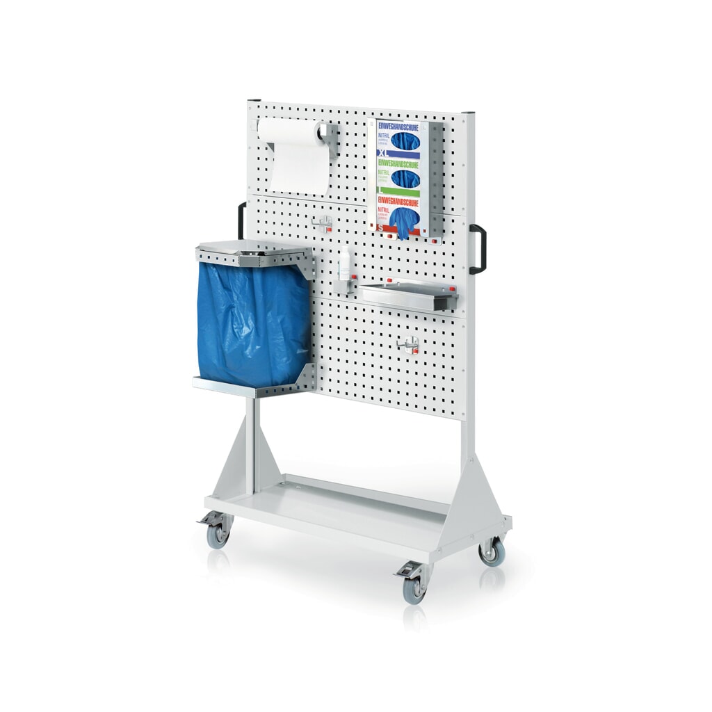 Hygiënestation Kappes RasterPlan®, mobiele scheidingswand, 3 geperforeerde platen, hxbxd 1.580 x 1.000 x 500 mm, model 2 Product afbeelding: Hygiënestation Kappes RasterPlan®, mobiele scheidingswand, 3 geperforeerde platen, hxbxd 1.580 x 1.000 x 500 mm, model 2