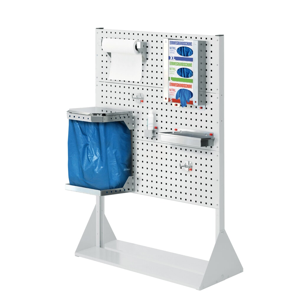 Product afbeelding: Hygiënestation Kappes RasterPlan®, scheidingswand met 3 geperforeerde platen, hxbxd 1.450 x 1.000 x 430 mm, model 2