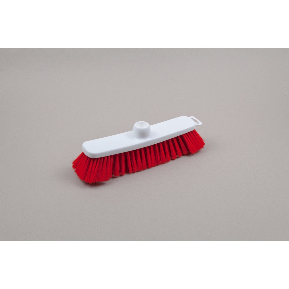 Product afbeelding: Hygiënebezem, kunststof, Duitse schroefdraad, polyester borstelharen 0,25, zacht, 280 mm, rood