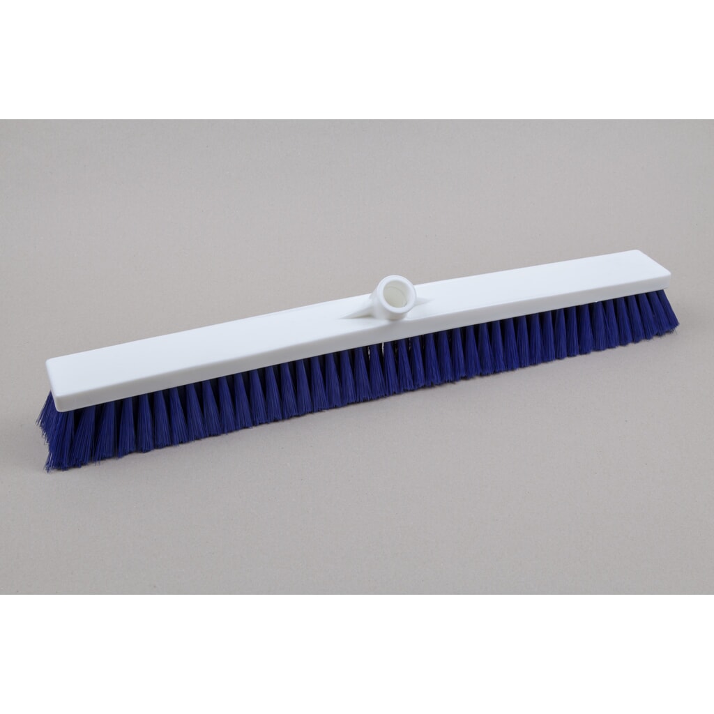 Hygiënische zaalbezem, kunststof, Duitse draad, polyester borstelharen 0,25, zacht, 600 mm, blauw Product afbeelding: Hygiënische zaalbezem, kunststof, Duitse draad, polyester borstelharen 0,25, zacht, 600 mm, blauw