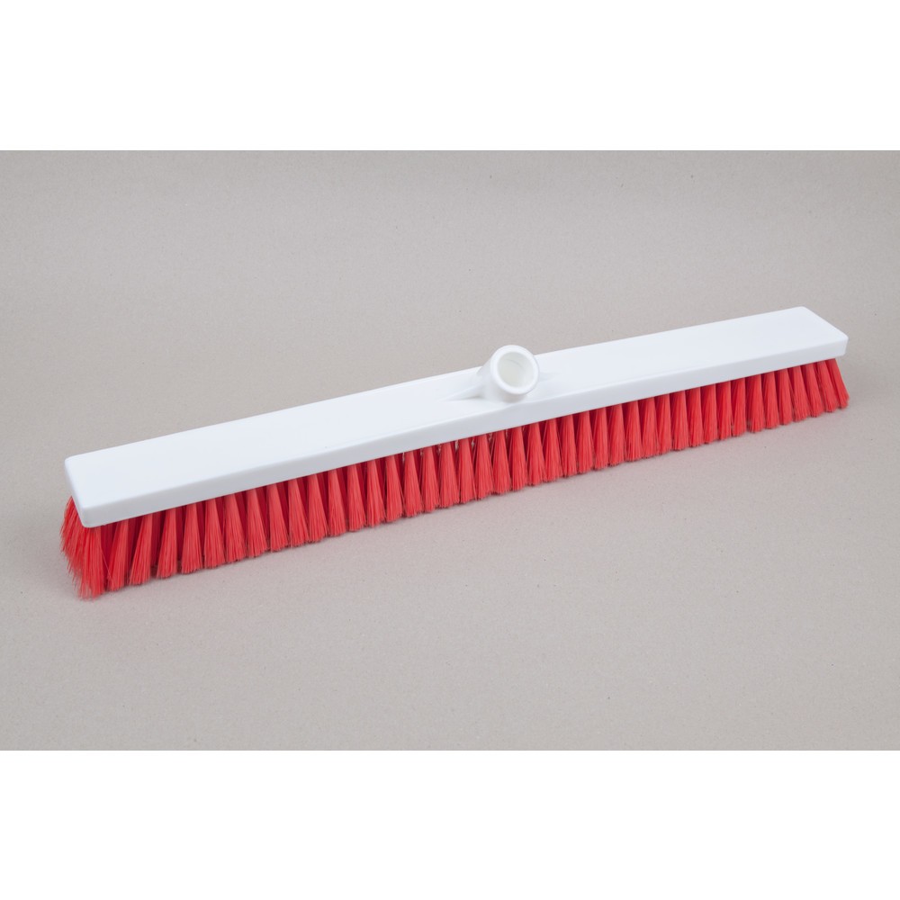 Product afbeelding: Hygiënische zaalbezem, kunststof, Duitse draad, polyester borstelharen 0,25, zacht, 600 mm, rood