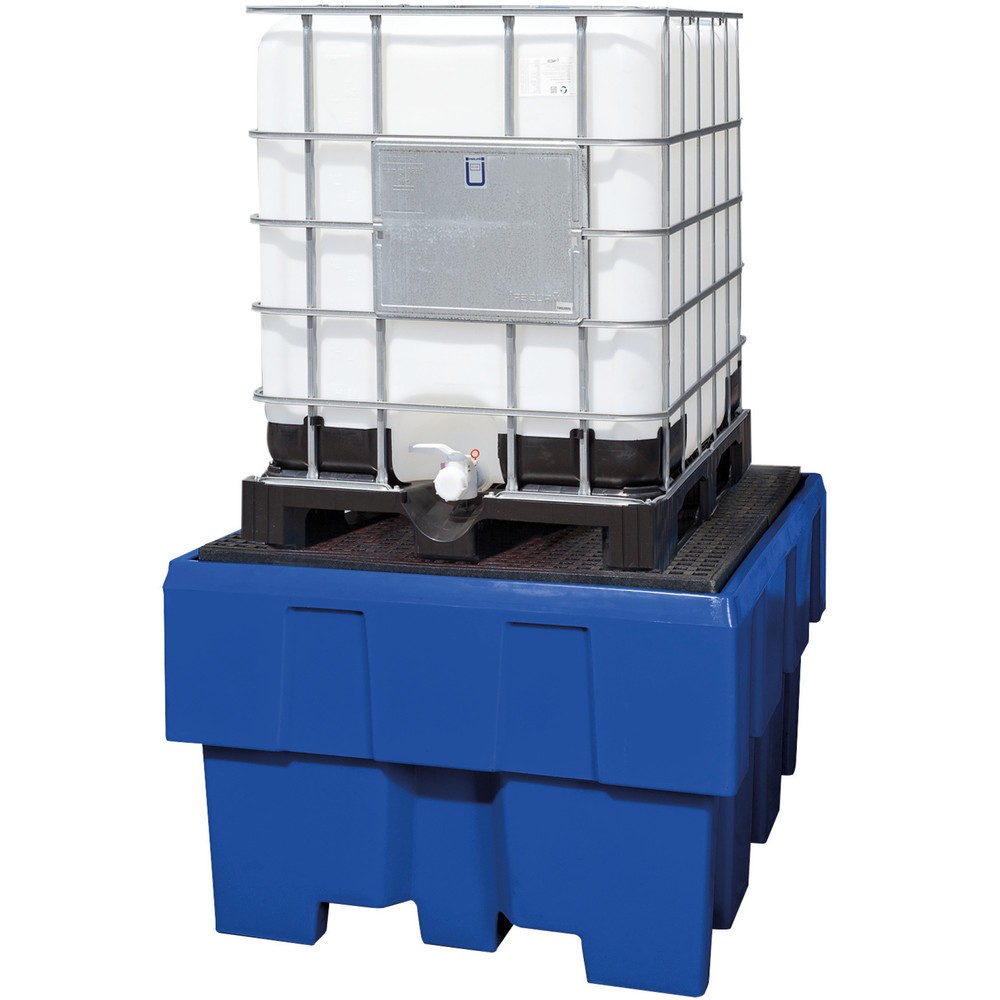 Product afbeelding: IBC-station asecos® van PE, rooster van PE, inhoud 1.000 liter