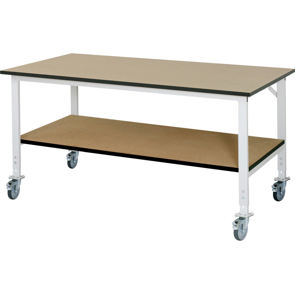 Product afbeelding: In hoogte verstelbare, mobiele werktafel RAU serie TOM, hxbxd 760-1.080 x 2.500 x 1.000 mm, mdf werkblad
