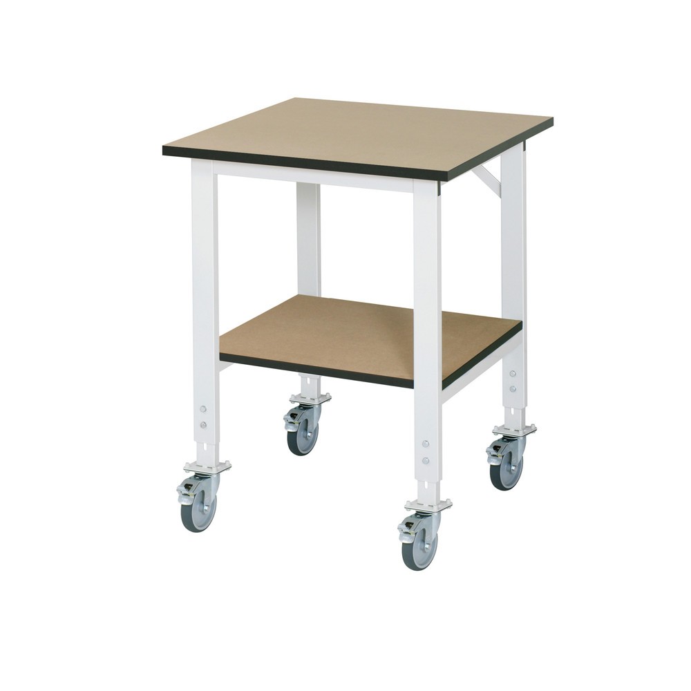Productafbeelding nr. 1: In hoogte verstelbare, mobiele werktafel RAU serie TOM, hxbxd 760-1.080 x 750 x 800 mm, mdf werkblad
