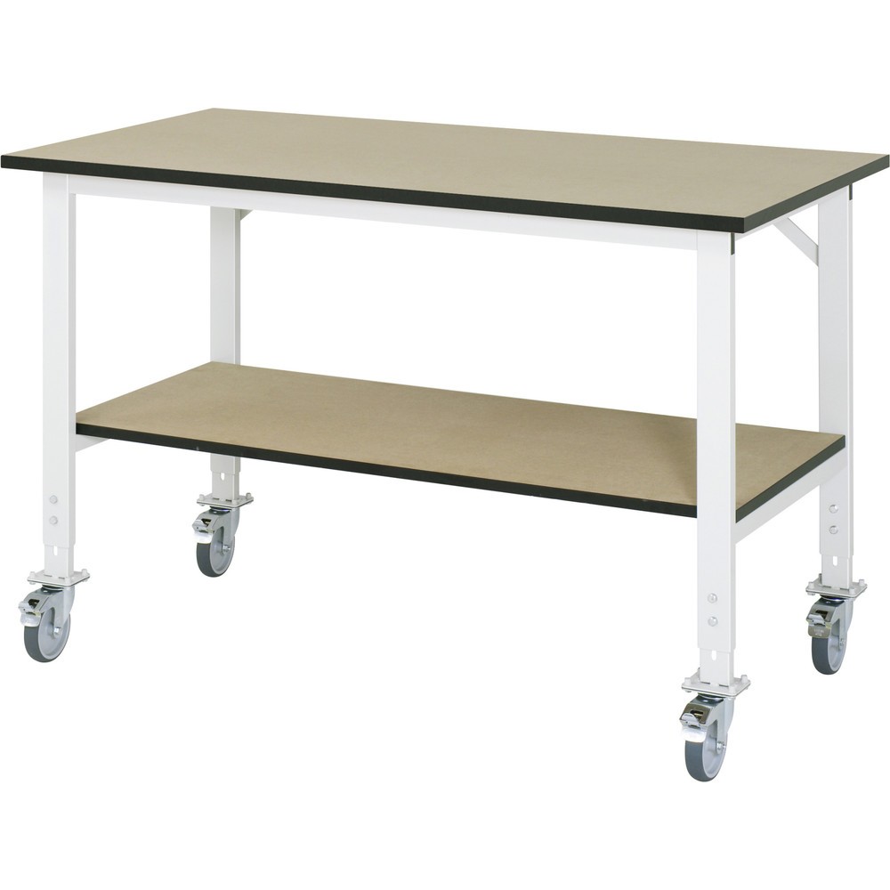 Productafbeelding nr. 1: In hoogte verstelbare, mobiele werktafel RAU serie TOM, hxbxd 760-1.080 x 1.500 x 800 mm, mdf werkblad