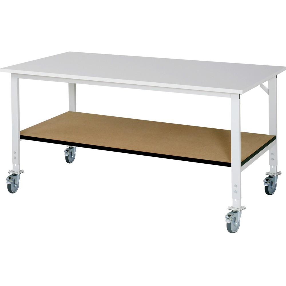 Product afbeelding: In hoogte verstelbare, mobiele werktafel RAU serie TOM, hxbxd 760-1.080 x 2.500 x 1.000 mm, werkblad met melaminelaag