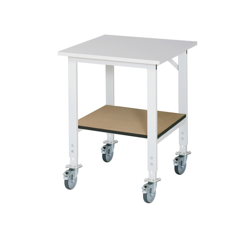 Product afbeelding: In hoogte verstelbare, mobiele werktafel RAU serie TOM, hxbxd 760-1.080 x 750 x 800 mm, werkblad met melaminelaag