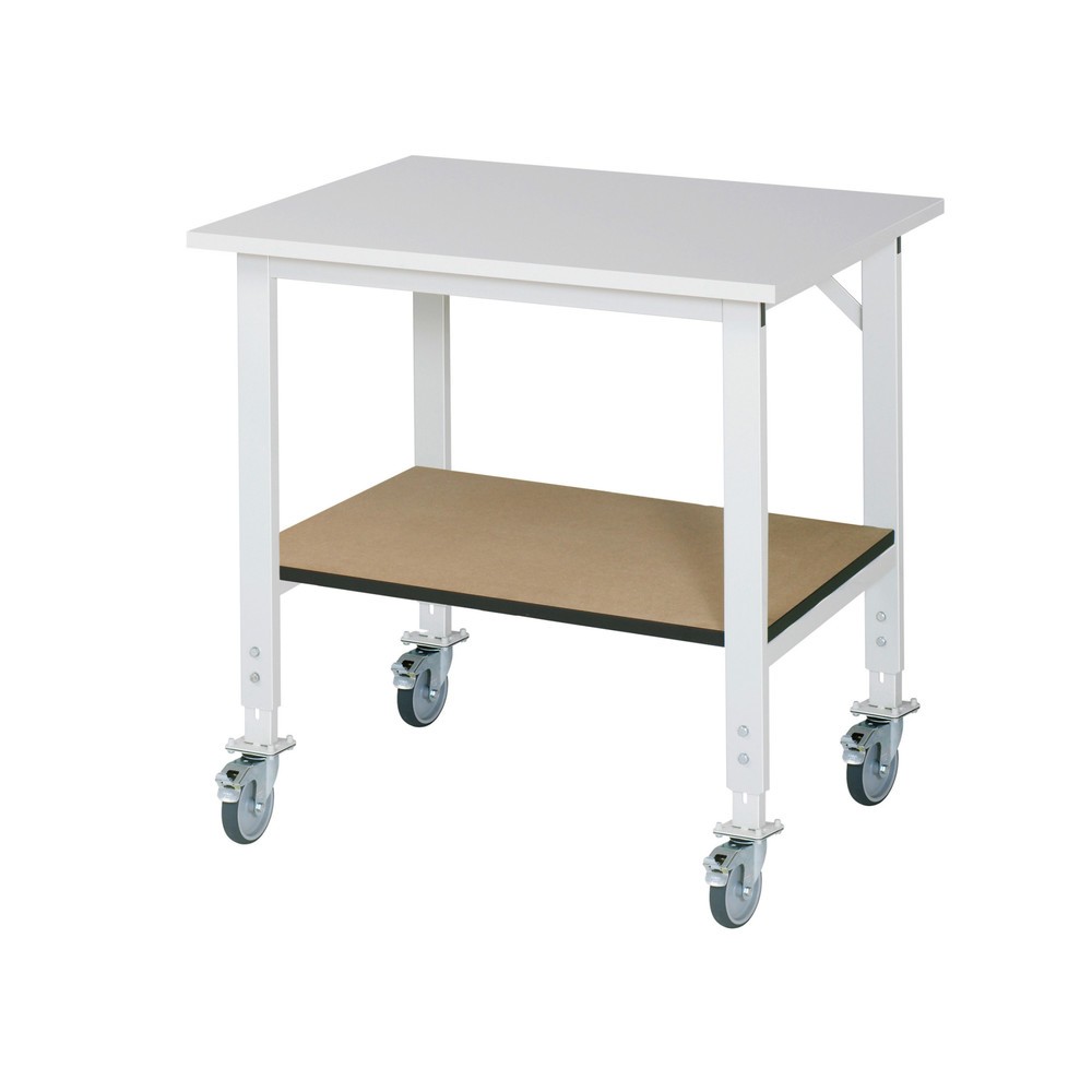 Product afbeelding: In hoogte verstelbare, mobiele werktafel RAU serie TOM, hxbxd 760-1.080 x 1.000 x 800 mm, werkblad met melaminelaag