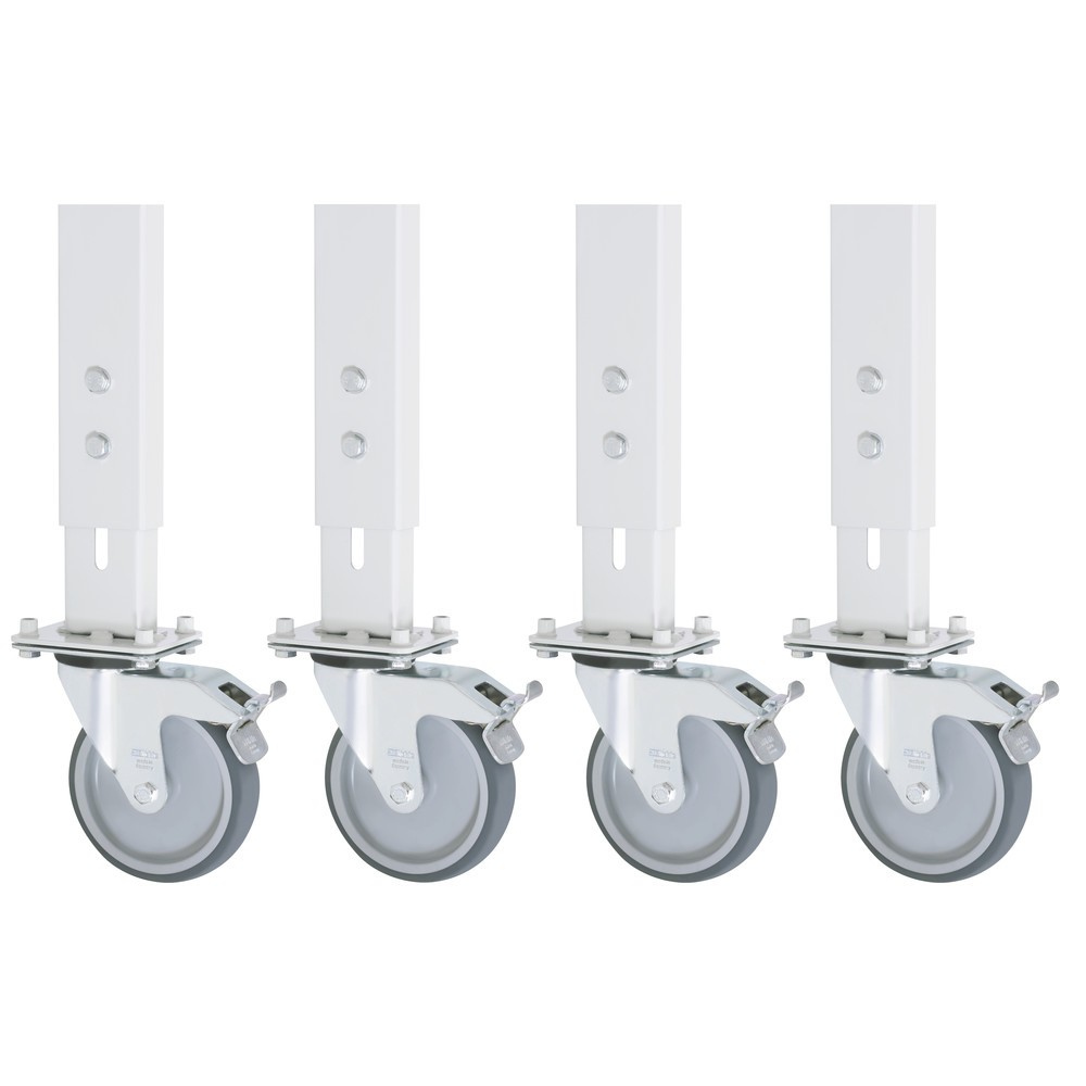 Product afbeelding: RAU wielset voor werktafel serie TOM, h x b x d 150 x 125 x 30 mm, 4 zwenkwielen met parkeerremmen