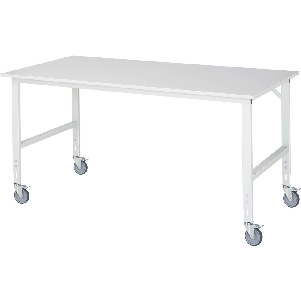 Product afbeelding: In hoogte verstelbare, mobiele werktafel RAU serie TOM, hoogte 910-1.230 mm, bxd 2.500 x 1.000 mm, werkblad met melaminelaag