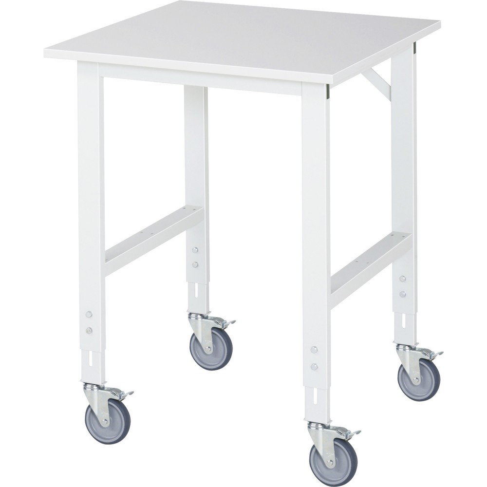 Product afbeelding: In hoogte verstelbare, mobiele werktafel RAU serie TOM, hoogte 910-1.230 mm, bxd 750 x 800 mm, werkblad met melaminelaag