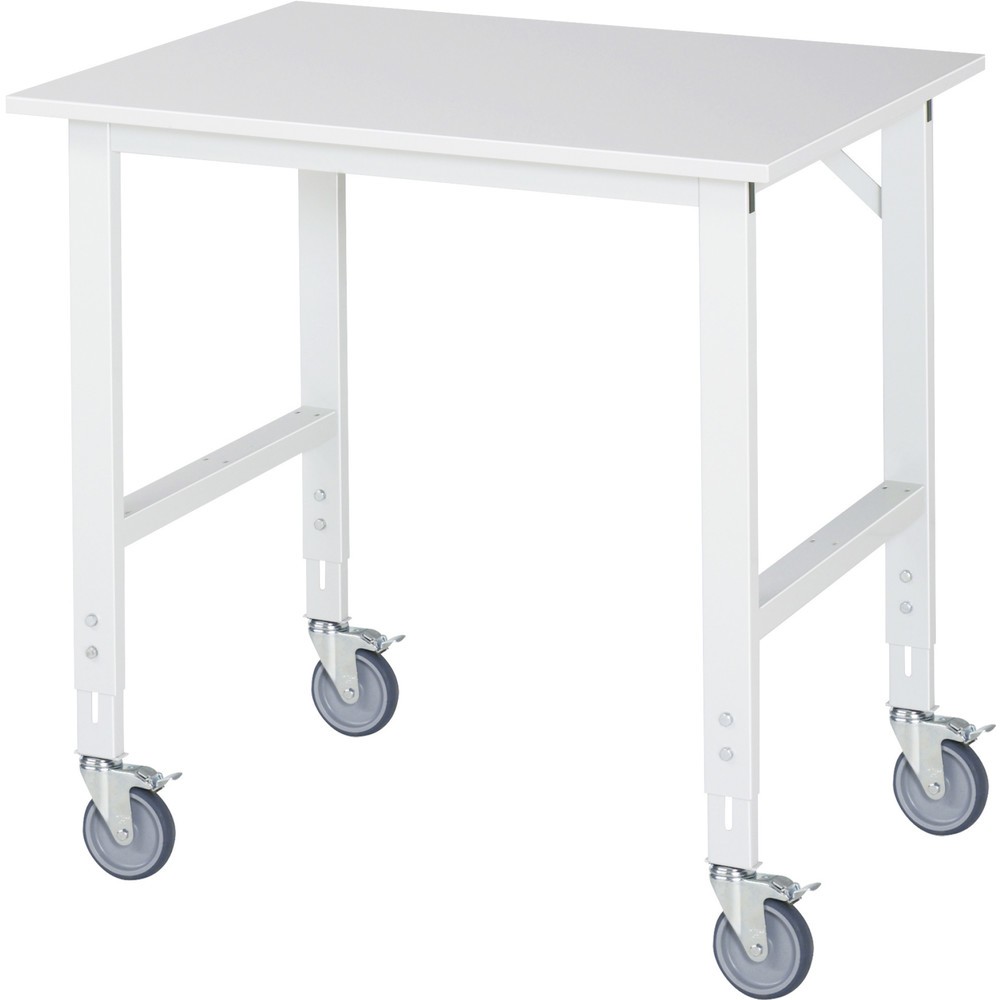 Product afbeelding: In hoogte verstelbare, mobiele werktafel RAU serie TOM, hoogte 910-1.230 mm, bxd 1.000 x 800 mm, werkblad met melaminelaag
