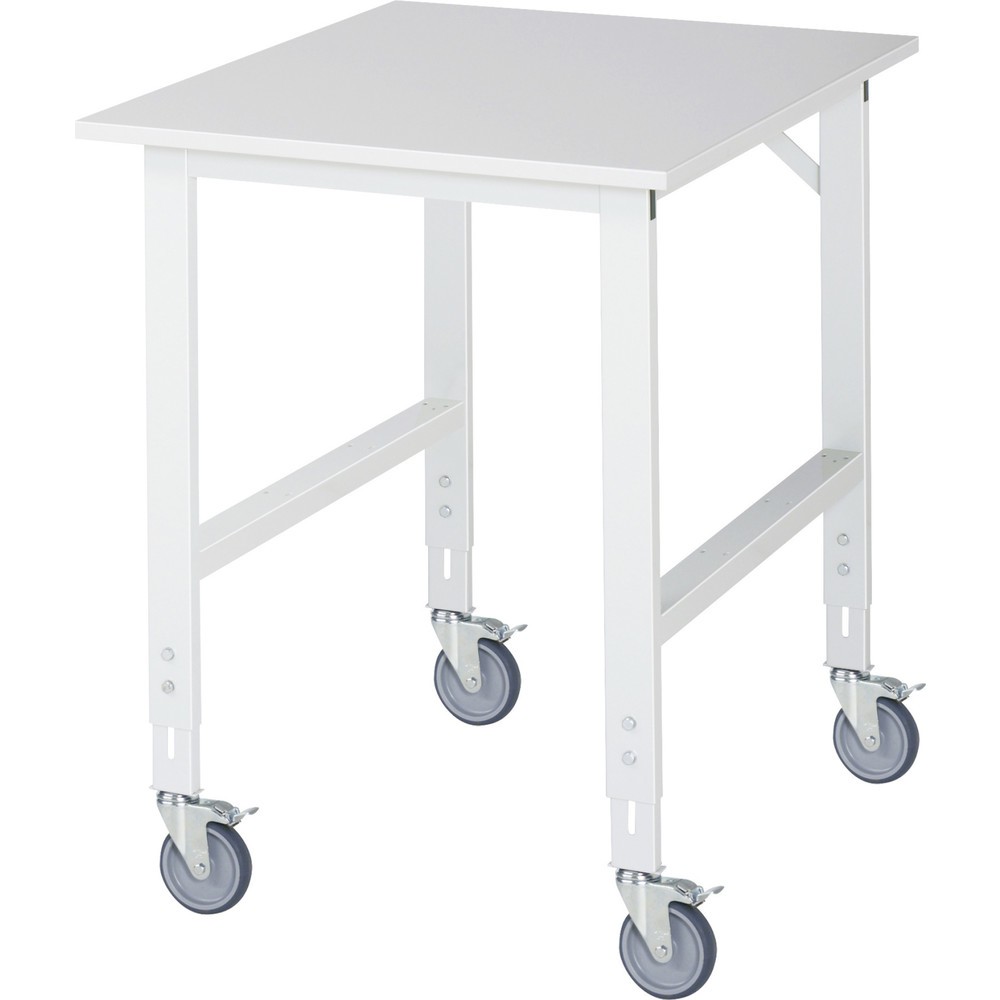 Product afbeelding: In hoogte verstelbare, mobiele werktafel RAU serie TOM, hoogte 910-1.230 mm, bxd 750 x 1.000 mm, werkblad met melaminelaag
