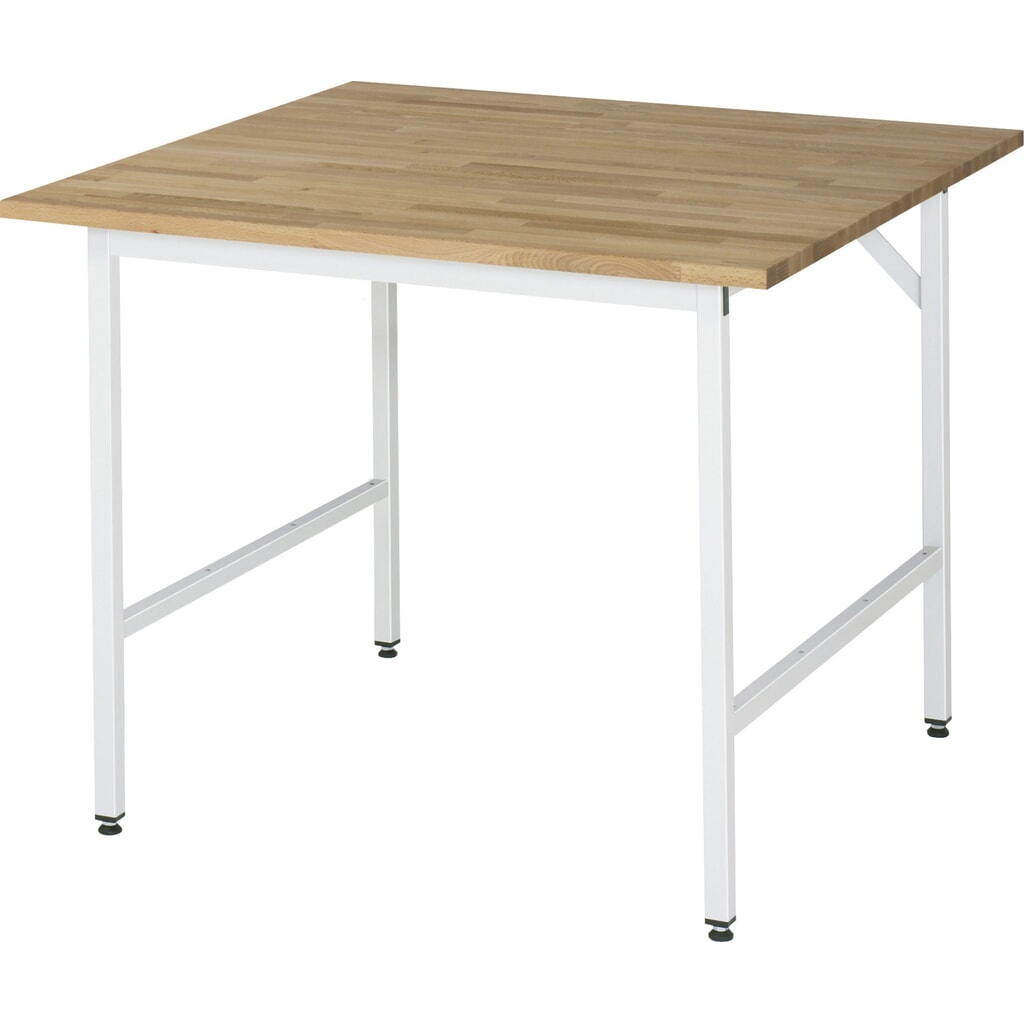 In hoogte verstelbare werktafel RAU serie JERRY, hxbxd 800-850 x 1.000 x 1.000 mm, massief beuken werkblad Product afbeelding: In hoogte verstelbare werktafel RAU serie JERRY, hxbxd 800-850 x 1.000 x 1.000 mm, massief beuken werkblad