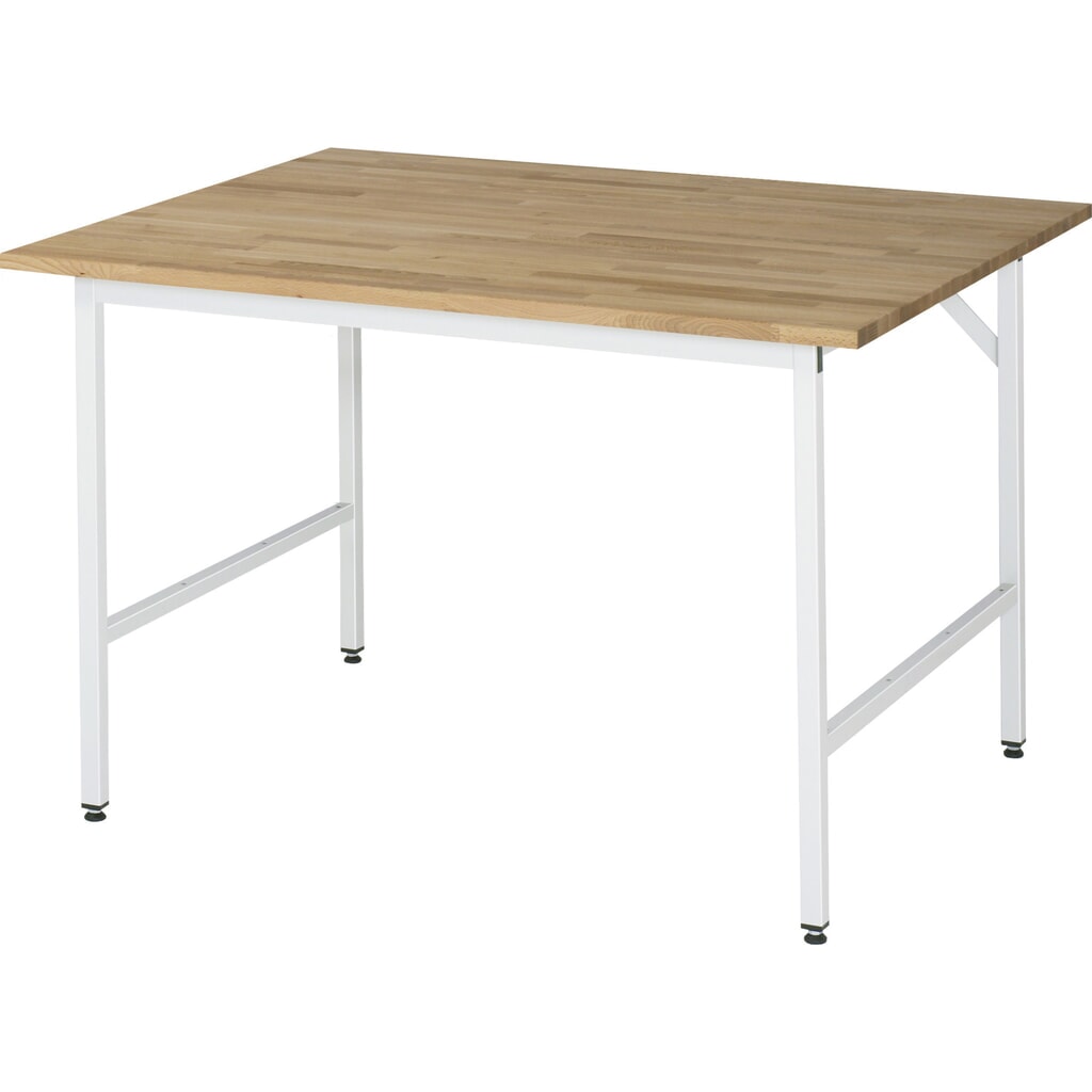 Product afbeelding: In hoogte verstelbare werktafel RAU serie JERRY, hxbxd 800-850 x 1.250 x 1.000 mm, massief beuken werkblad