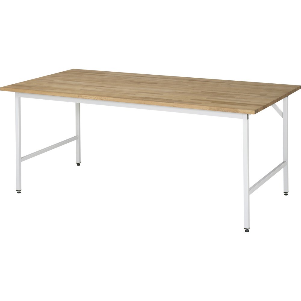 Product afbeelding: In hoogte verstelbare werktafel RAU serie JERRY, hxbxd 800-850 x 2.500 x 1.000 mm, massief beuken werkblad