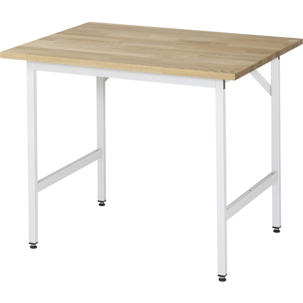 Productafbeelding nr. 1: In hoogte verstelbare werktafel RAU serie JERRY, hxbxd 800-850 x 1.000 x 800 mm, massief beuken werkblad
