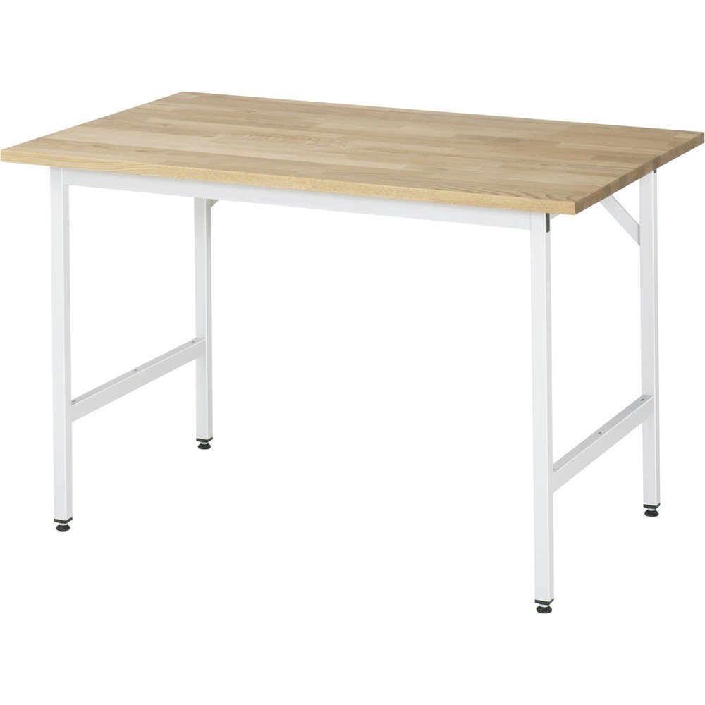 Productafbeelding nr. 1: In hoogte verstelbare werktafel RAU serie JERRY, hxbxd 800-850 x 1.250 x 800 mm, massief beuken werkblad