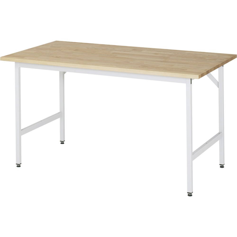 Productafbeelding nr. 1: In hoogte verstelbare werktafel RAU serie JERRY, hxbxd 800-850 x 1.500 x 800 mm, massief beuken werkblad