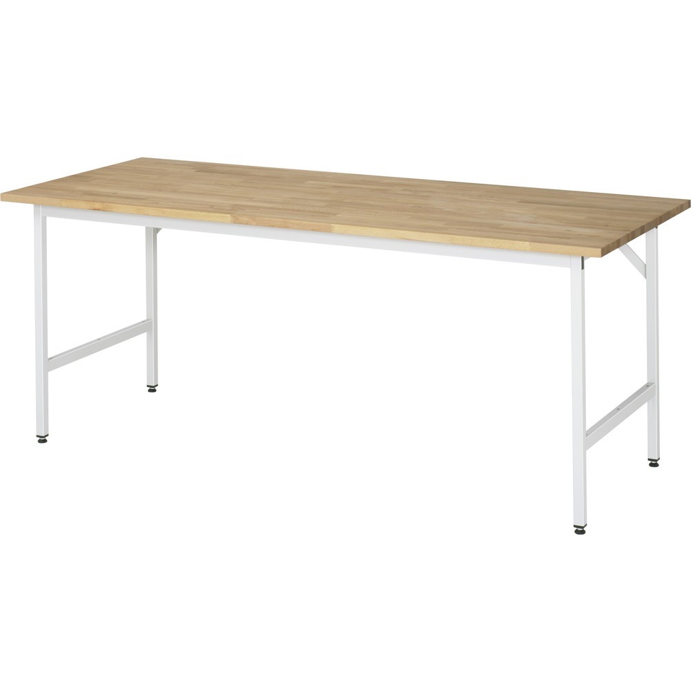 Product afbeelding: In hoogte verstelbare werktafel RAU serie JERRY, hxbxd 800-850 x 2.500 x 800 mm, massief beuken werkblad