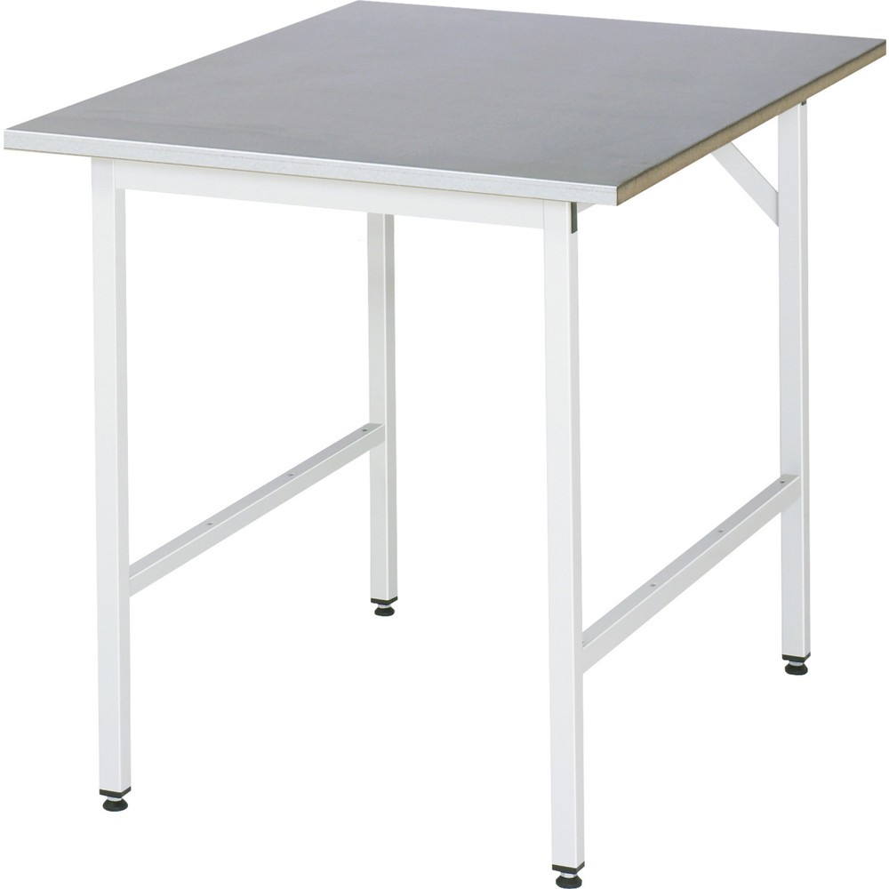 Productafbeelding nr. 1: In hoogte verstelbare werktafel RAU serie JERRY, hxbxd 800-850 x 750 x 1.000 mm, werkblad van roestvrijstalen plaat