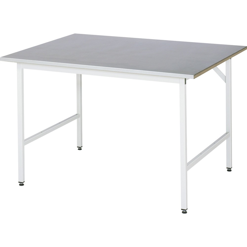 Productafbeelding nr. 1: In hoogte verstelbare werktafel RAU serie JERRY, hxbxd 800-850 x 1.250 x 1.000 mm, werkblad van roestvrijstalen plaat