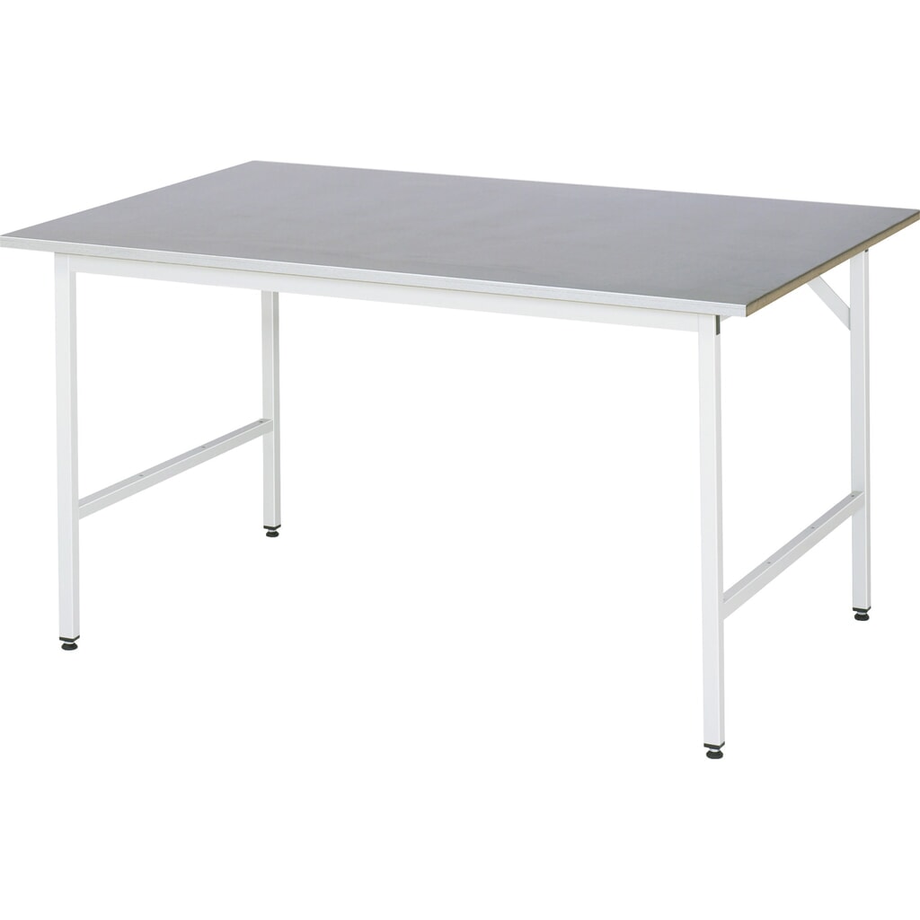 Product afbeelding: In hoogte verstelbare werktafel RAU serie JERRY, hxbxd 800-850 x 1.500 x 1.000 mm, werkblad met laag plaatstaal