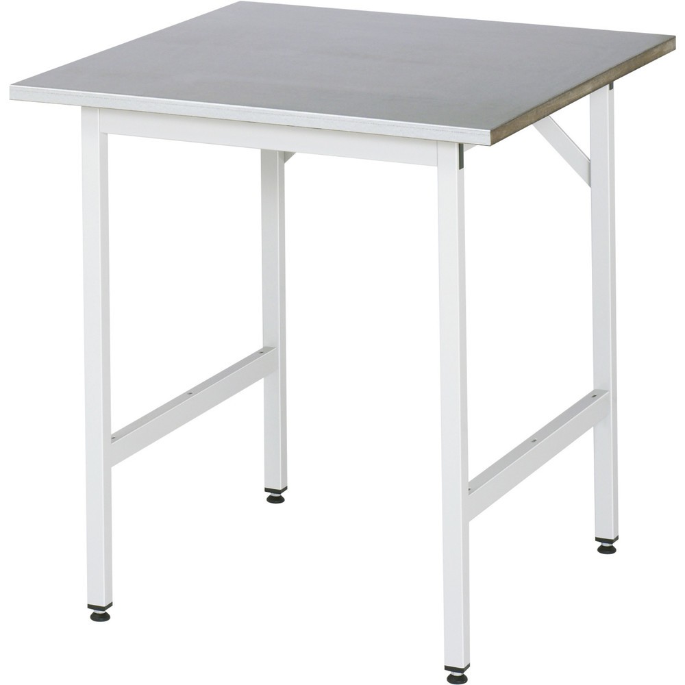 Product afbeelding: In hoogte verstelbare werktafel RAU serie JERRY, hxbxd 800-850 x 750 x 800 mm, werkblad van roestvrijstalen plaat