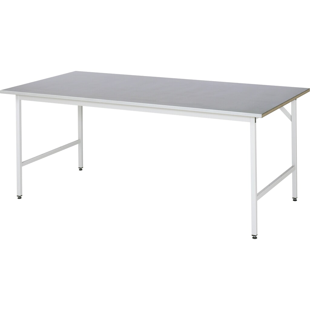 Product afbeelding: In hoogte verstelbare werktafel RAU serie JERRY, hxbxd 800-850 x 2.500 x 1.000 mm, werkblad van roestvrijstalen plaat