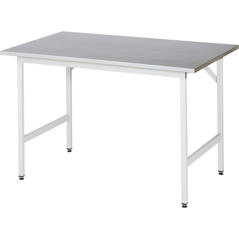 Product afbeelding: In hoogte verstelbare werktafel RAU serie JERRY, hxbxd 800-850 x 1.250 x 800 mm, werkblad van roestvrijstalen plaat