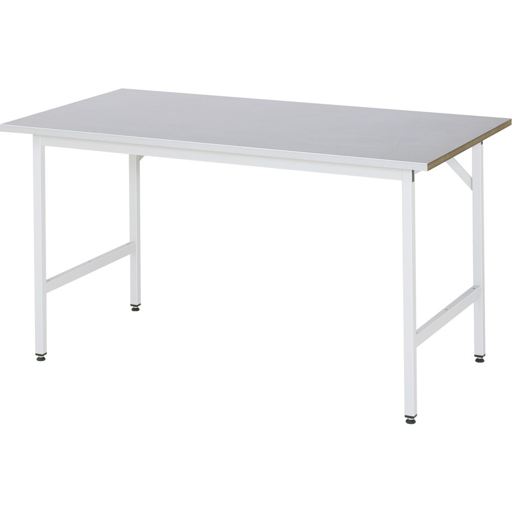 Productafbeelding nr. 1: In hoogte verstelbare werktafel RAU serie JERRY, hxbxd 800-850 x 1.500 x 800 mm, werkblad van roestvrijstalen plaat