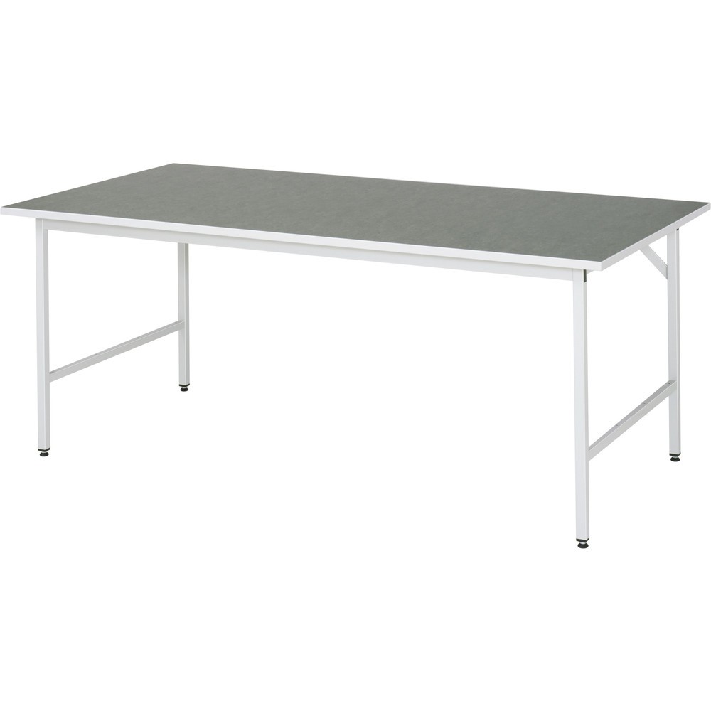 Product afbeelding: In hoogte verstelbare werktafel RAU serie JERRY, hxbxd 800-850 x 2.500 x 1.000 mm, werkblad met Universal-/linoleumlaag