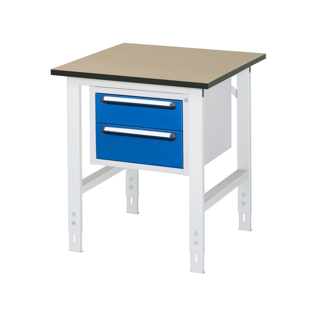 In hoogte verstelbare werktafel RAU serie TOM, hxbxd 760-1.080 x 750 x 800 mm, 2 lades, mdf werkblad Product afbeelding: In hoogte verstelbare werktafel RAU serie TOM, hxbxd 760-1.080 x 750 x 800 mm, 2 lades, mdf werkblad