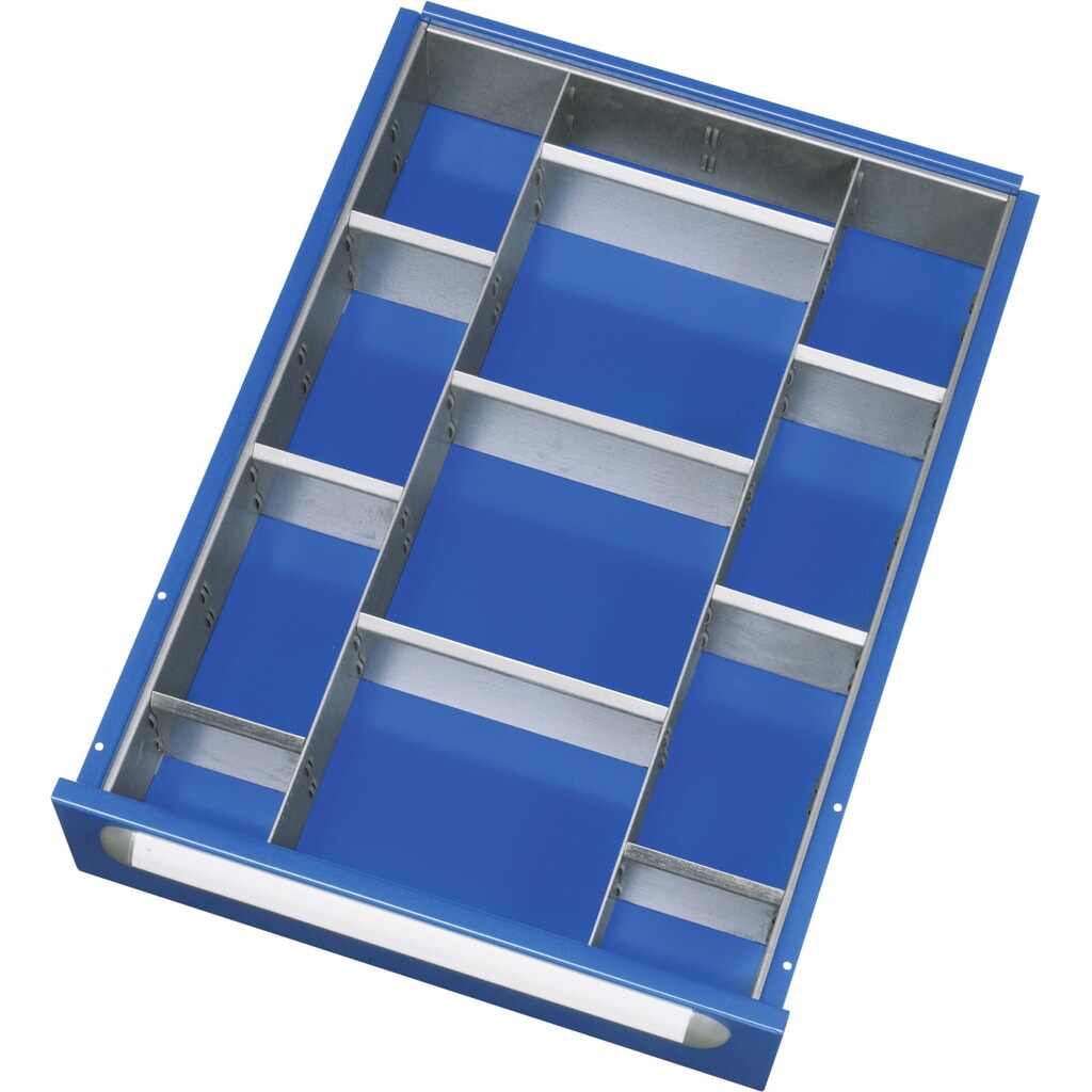Indelingsset RAU voor lades 390x560 mm, hoogte 105 mm, 9-delig Product afbeelding: Indelingsset RAU voor lades 390x560 mm, hoogte 105 mm, 9-delig