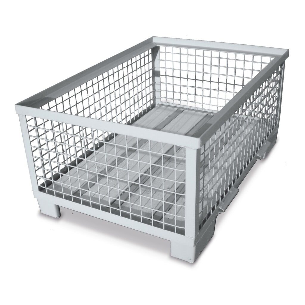 Product afbeelding: Industriële roosterbox, volledig neerklapbare lengtewand, hoogte 570 mm
