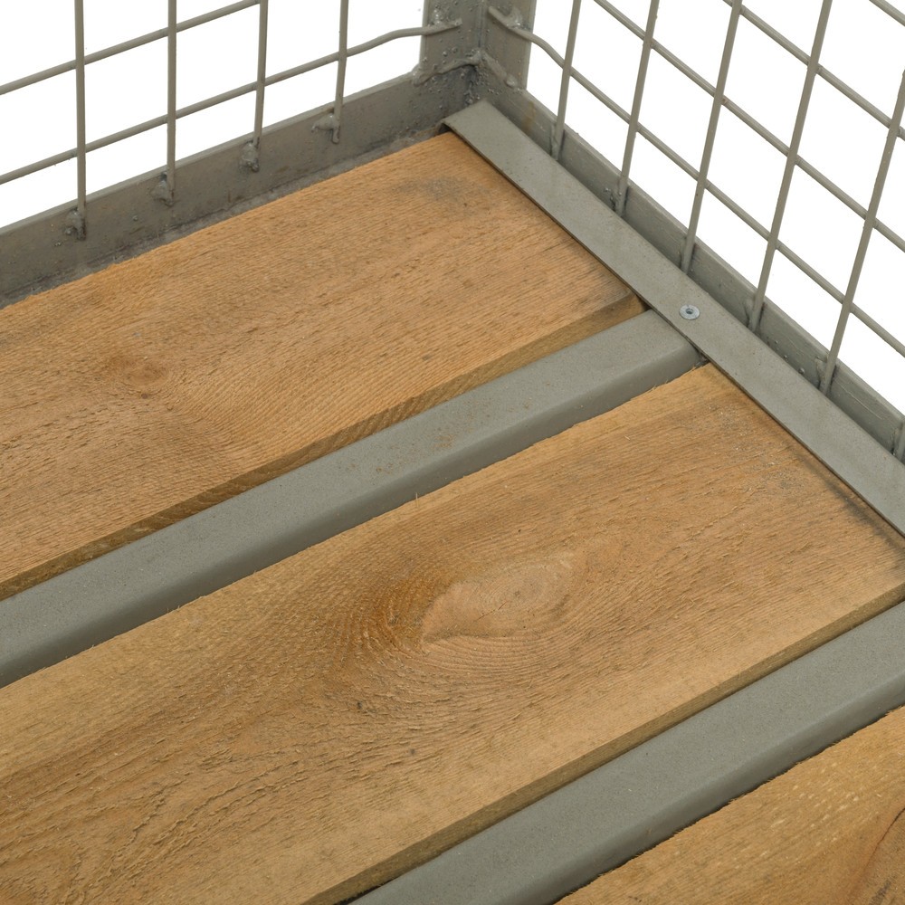 Productafbeelding nr. 5: Industriële gitterbox, met half neerklapbare lengtewand, hoogte 970 mm, met deksel