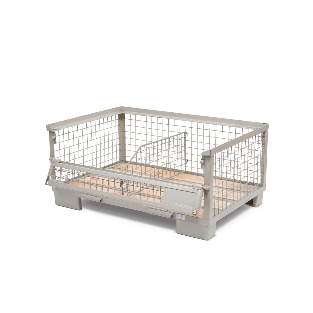 Product afbeelding: Industriële gitterbox, half neerklapbare lengtewand, hoogte 570 mm