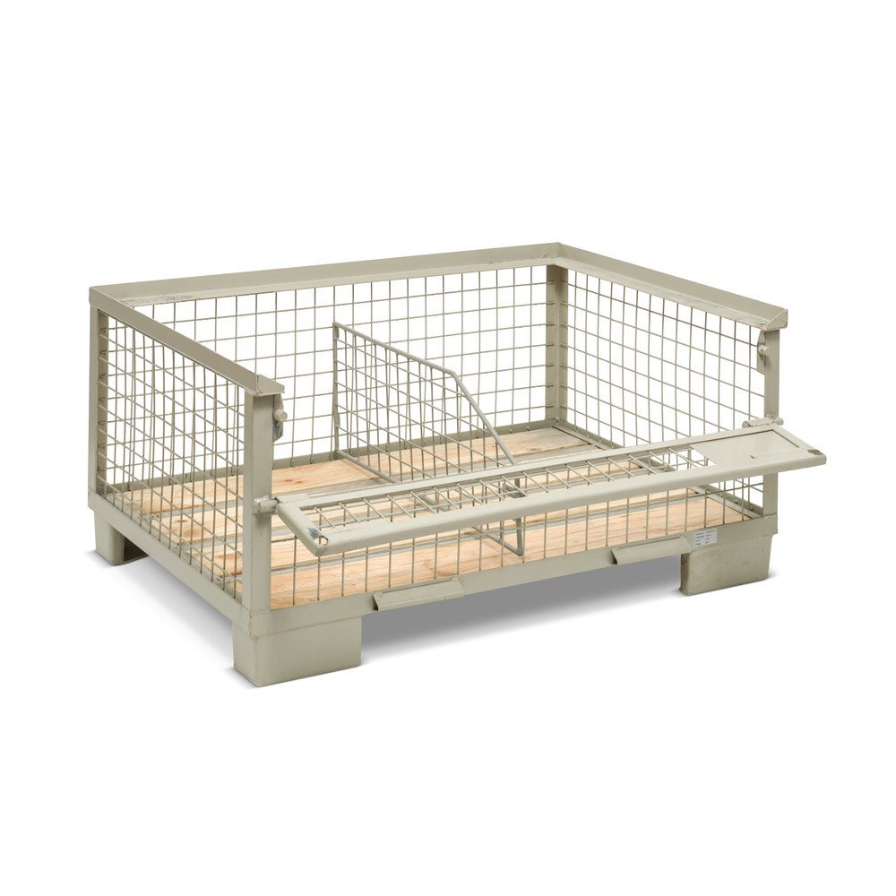 Productafbeelding nr. 2: Industriële gitterbox, half neerklapbare lengtewand, hoogte 570 mm