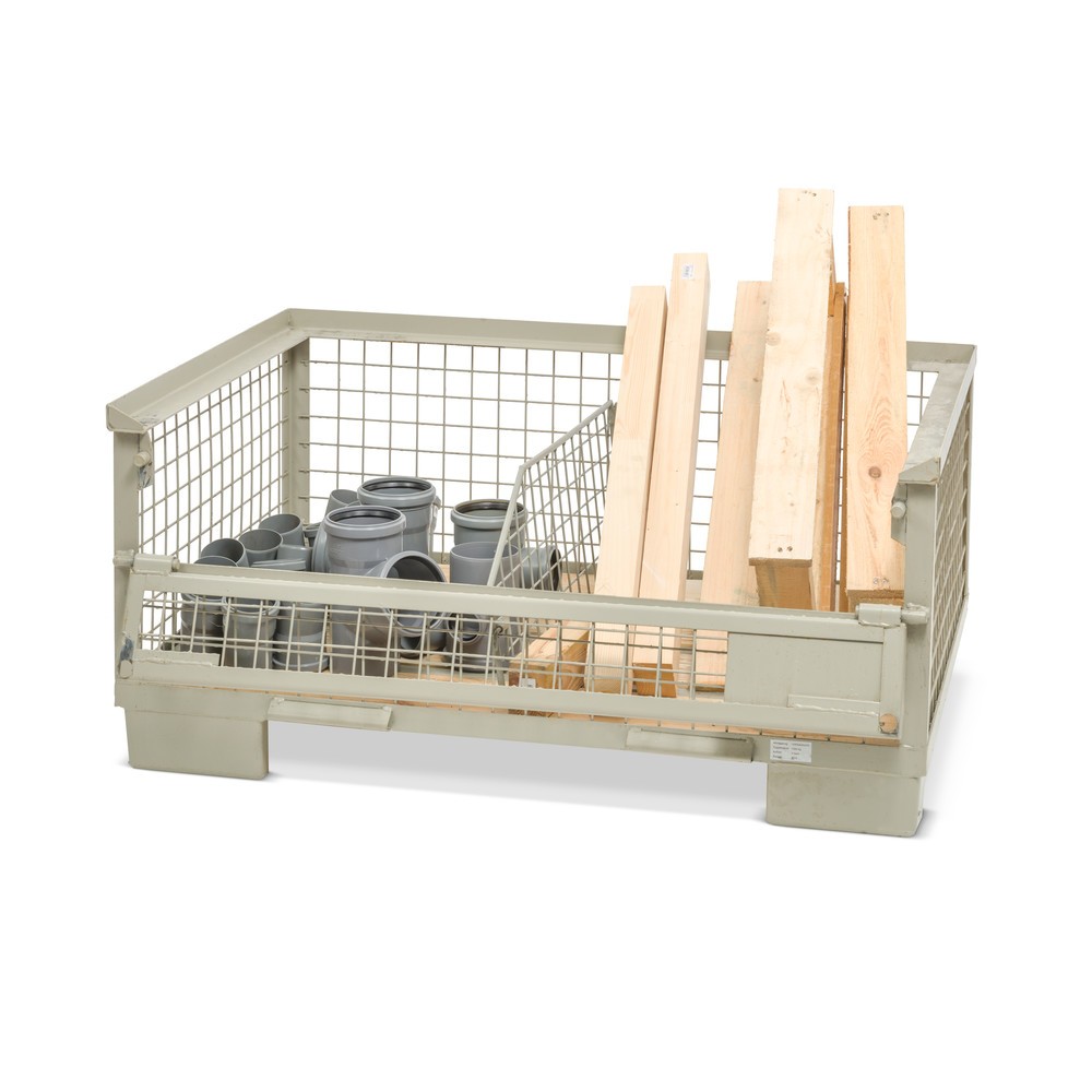 Productafbeelding nr. 8: Industriële gitterbox, half neerklapbare lengtewand, hoogte 570 mm