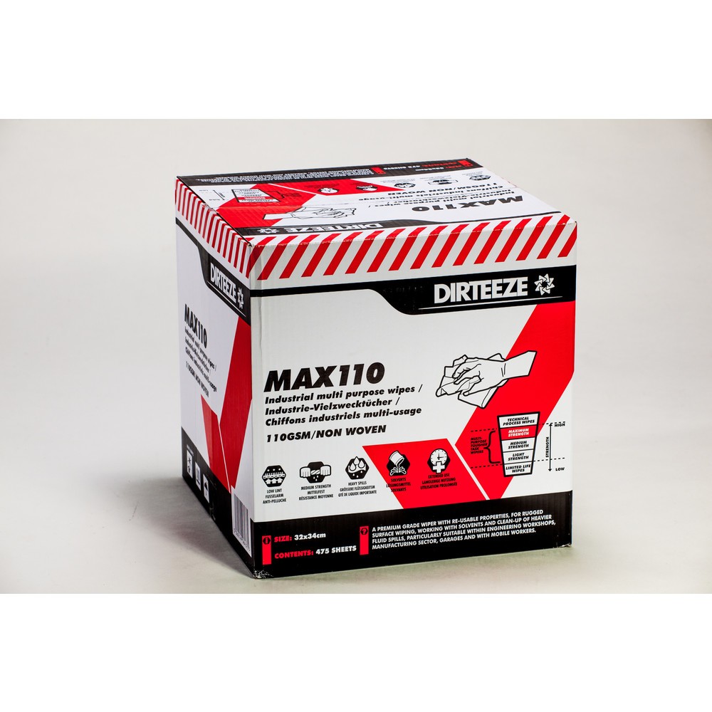 Product afbeelding: Industriële poetsdoekjes MAX110, 1 doos met 160 doekjes